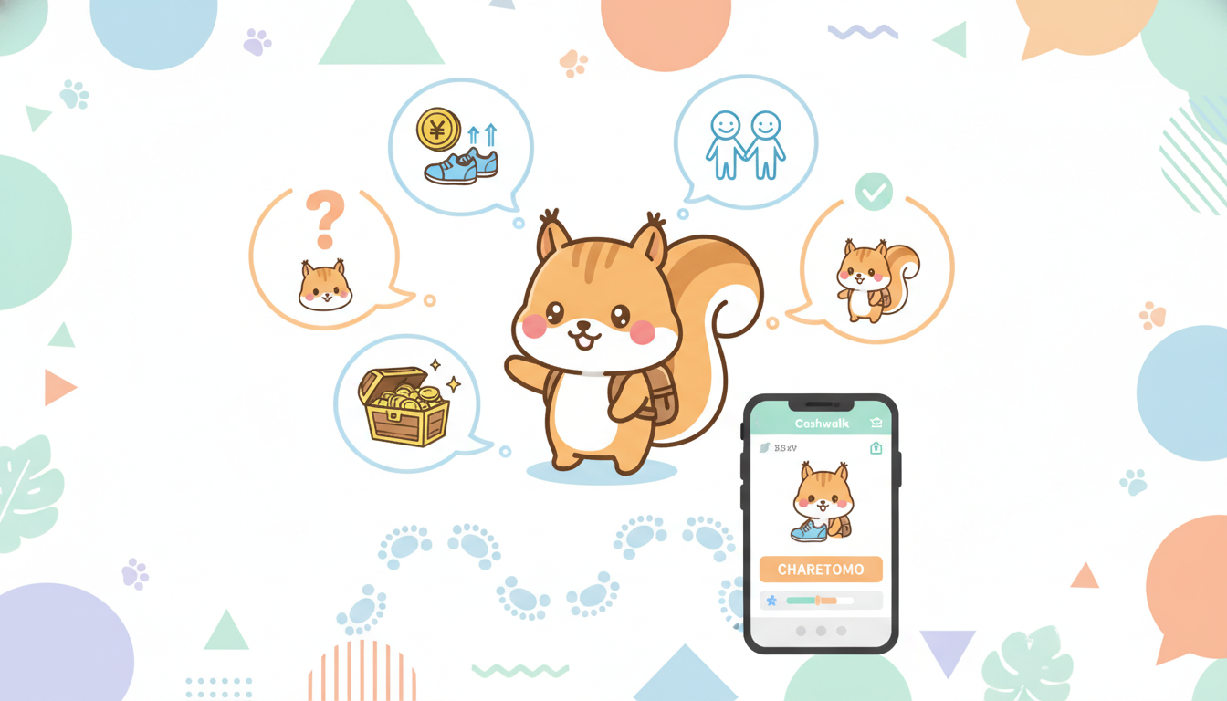 りすくん、Cashwalkの新しい「チャレとも」を徹底解説!友達と歩いて報酬ゲットだよ!